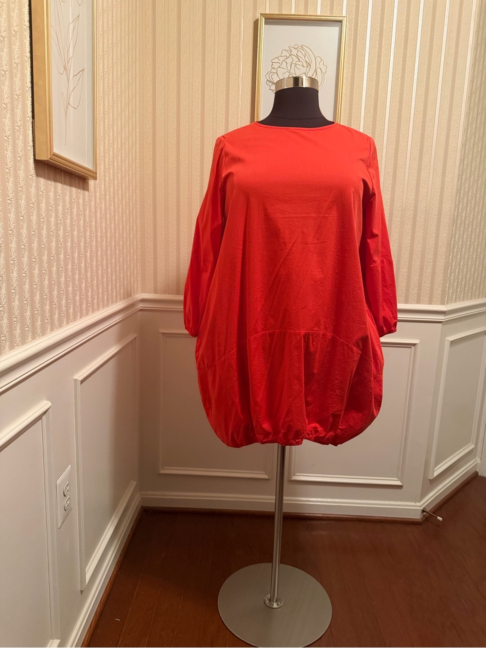 Buxom Bold Orange Balloon Hem Tunic Dress